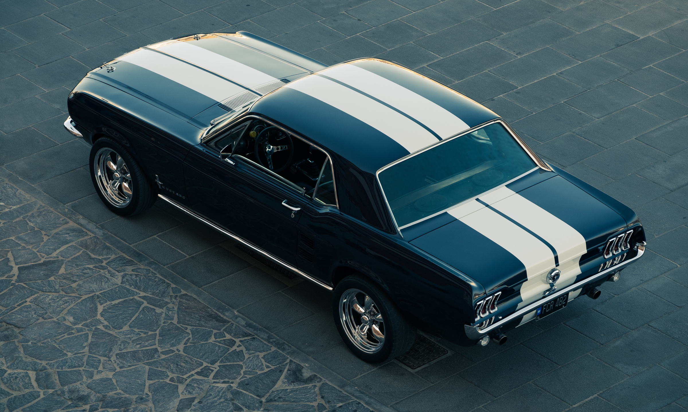 High Angle View of Classic Car